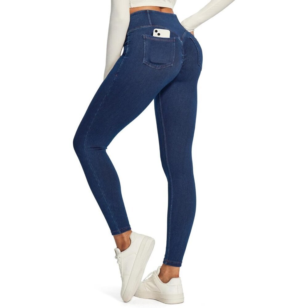 Women’s High Waisted Stretch Denim Butt Lifting Jeans Tummy Control Pockets